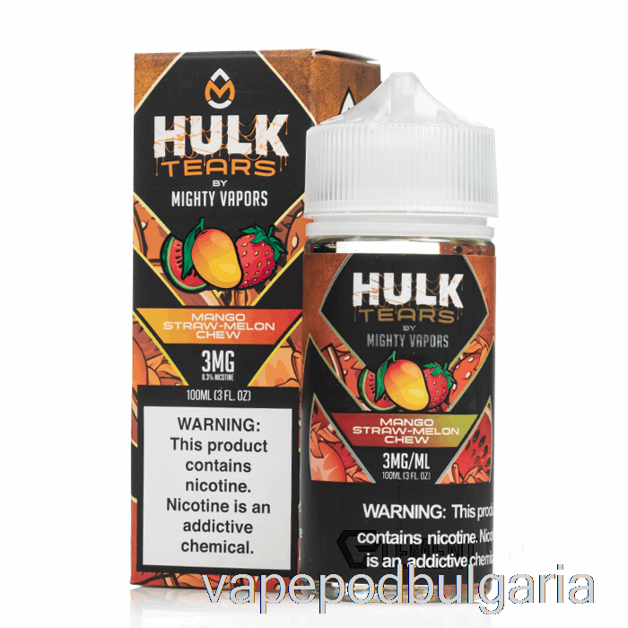 Vape Bulgaria Mango Straw Melon Chew - Hulk Tears - 100ml 3mg